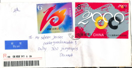 P. R. Of China Registered Air Mail Cover Sent To Denmark 14-4-2006 Topic Stamp Olympic Games - Cartas & Documentos