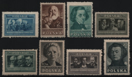 Polen 1947 - Mi-Nr. 455-462 A ** - MNH - Polnische Kultur I - Neufs