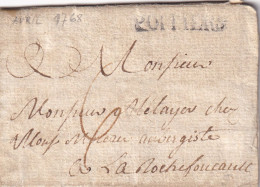 France Marque Postale - POITIERS - 1768 Avec Texte - 1701-1800: Précurseurs XVIII
