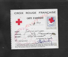 CROIX ROUGE FRANÇAISE CARTE D ADHÉRENT SUR TIMBRE DE GUÉRIMEAU ? À LA HAUSSAY ? : - Croix-Rouge