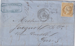 France N°21 Sur Lettre - TB - 1862 Napoléon III