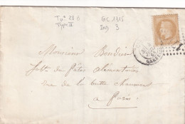 France N°28 Sur Lettre - TB - 1863-1870 Napoleon III With Laurels