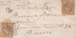 France N°28 X 2 Sur Lettre - TB - 1863-1870 Napoleon III With Laurels