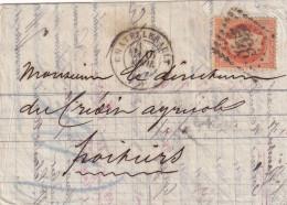 France N°31 Sur Lettre - TB - 1863-1870 Napoleon III With Laurels
