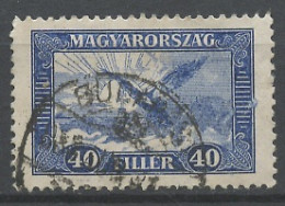 Hongrie - Hungary - Ungarn Poste Aérienne 1927-30 Y&T N°PA17 - Michel N°F434 (o) - 40fi Oiseau Turul - Usado
