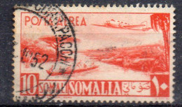 MONK684 - SOMALIA AFIS 1950 , Posta Aerea 10 Som. N. 11 Usato - Somalie (AFIS)