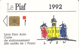PIAF De LYON Date 03.1992    Logo Noir     2000 Ex - PIAF Parking Cards