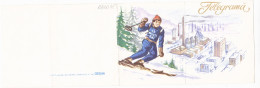 SKIER,TELEGRAM, TELEGRAPH, 1968, ROMANIA,cod.025/66,LTLx1,VERY RARE! - Telegraph