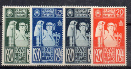 MONK687 - Emissioni Generali 1934 , Serie N. 42/45  *** MNH . Fiera Milano - General Issues