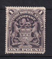 Rhodesia - BSAC: 1898-1908   Arms    SG90     £1   [Perf: 15½]        MH    - Otros & Sin Clasificación