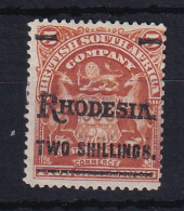 Rhodesia - BSAC: 1909/11   Arms 'Rhodesia' OVPT - Surcharge   SG118     2/- On 5/-     MH    - Andere & Zonder Classificatie