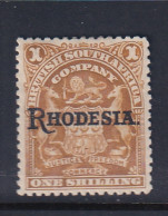 Rhodesia - BSAC: 1909/12   Arms 'Rhodesia' OVPT    SG107     1/-   Bistre          Used    - Altri & Non Classificati