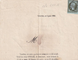 France N°11 Sur Lettre - B/TB - 1853-1860 Napoléon III.