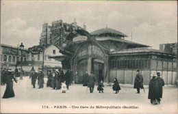 ! [75]  Cpa, Paris, Gare Du Metropolitain, Bahnhof Bastille, Art Nouveau, Jugendstil - Metro, Stations