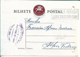 Portugal , 1961 , PÁTRIA EM PERIGO ... Slogan Postmark On Postal Stationery , BANCO ESPÍRITO SANTO - Poststempel (Marcophilie)