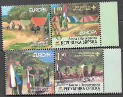 Bosna Bosnia Bosnien Serbia Serba 2007 Europa Cept Michel 386-87 ** MNH Neuf Postfrisch With Label Zierfeld !! - 2007