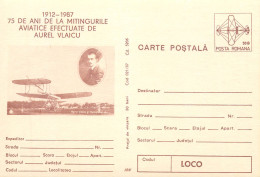Romania Intreg Postal 75 De La Zborul Lui Aurel Vlaicu - Briefe U. Dokumente