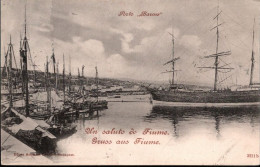 ! 1899 Alte Ansichtskarte, Gruss Aus Fiume,  Porto Baross, Segelschiff, Un Saluto Do Fiume - Kroatien