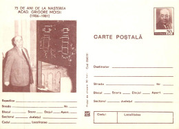 Romania Intreg Postal 75 Ani De Acad. Grigore Moisil - Briefe U. Dokumente