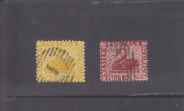 WESTERN AUSTRALIA - O / FINE CANCELLED - SWAN - CIGNE - 1882 - Yv. 29, 30     Mi. 24A, 26A - Used Stamps