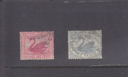 WESTERN AUSTRALIA - O / FINE CANCELLED - SWAN - CIGNE - 1885/1893 - Yv. 43, 44     Mi. 34, 35 - Used Stamps