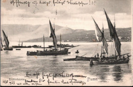 ! 1903 Alte Ansichtskarte Aus Fiume,  Segelschiffe, Ships, Gelaufen Nach Abbazia - Croazia