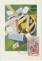 Andorre Carte Maximum 1974 UPU 242 - Cartas Máxima