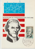 Andorre Carte Maximum 1976 Bicentenaire De L'indépendance Des Etats-Unis 255 - Maximumkarten (MC)