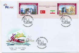 2015   - TURKEY IRAN JOINT STAMPS - BLOCK  - FDC - Lettres & Documents