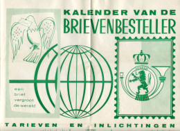 1961 Kalender Van De Brievenbesteller - Met Tarieven ( Ook Kongo ) En Inlichtingen - Drukkerij Plantin Antwerpen - Groot Formaat: 1961-70