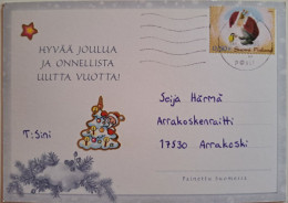 FINLAND.. POSTCARD WITH STAMP ..PAST MAIL..MERRY CHRISTMAS! - Covers & Documents