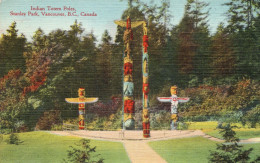 - Indian Totem Poles. Stanley Park. VANCOUVER. B.C. CANADA.  - Scan Verso - - Vancouver