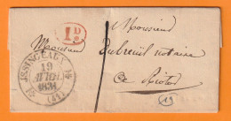 1831 - Lettre Pliée De ISSINGEAUX Vers RIOTORD, Haute Loire - Cad à Fleurons Simples Au Départ - Décime Rural - Armeestempel (vor 1900)