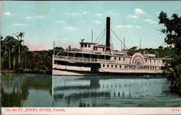 ! Alte Ansichtskarte USA, Florida, St. Johns River, Schaufelraddampfer, Schiff, Ships - Paquebots