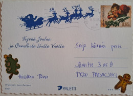 FINLAND.. POSTCARD WITH STAMP ..PAST MAIL..MERRY CHRISTMAS! - Covers & Documents