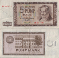 Germany Democratic Republic 5 Mark 1964 P-22a DDR East Germany Banknote Deutschland Allemagne #5076 - 5 Deutsche Mark