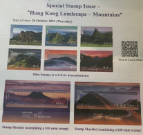 Hong Kong Stamp Mountains 2023 Landscape MNH Set + 2 S/s - Autres & Non Classés