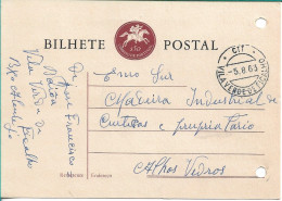 Portugal , 1963 , VILA VERDE DE FICALHO  Postmark On Postal Stationery - Marcofilie