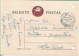 Portugal , 1963 , VILA VERDE DE FICALHO  Postmark On Postal Stationery - Marcophilie