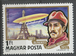 Hongrie - Hungary - Ungarn Poste Aérienne 1977 Y&T N°PA402 - Michel N°F3232 (o) - 1fo A Santos Dumont - Usati
