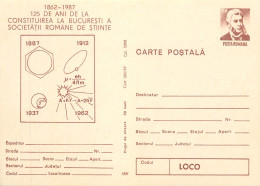 Romania Carte Postala 125 Ani De Societatea Romana De Stiinte 1987 Bucuresti - Ausstellungen