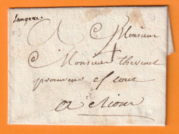 1782 - Marque Postale Manuscrite LANGEAC Sur Lettre De CHANTEUGES, Haute Loire Vers RIOM, Puy De Dôme - 1701-1800: Precursori XVIII