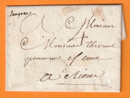 1782 - Marque Postale Manuscrite LANGEAC Sur Lettre De CHANTEUGES, Haute Loire Vers RIOM, Puy De Dôme - 1701-1800: Precursors XVIII