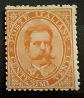 ITALIA 1879 Umberto I,  Yvert No 35 , 20 C Orange  Neuf * MH,  Une Dent Courte   BTB Cote 500 Euros - Neufs