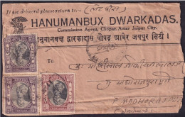 British India 1943 Advertisement Cover Tied With ½a X 2 & ¼a Stamps To Jaipur,Princely State,King Man Singh (**) Inde - Jaipur