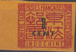 TIMBRE INDOCHINE TAXE N° 60 NON DENTELE NEUF * GOMME TRACE DE CHARNIERE - Strafport