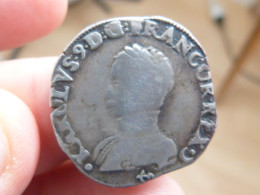 Teston De Charles IX Aux 2 K - 1563 L (Bayonne) , 4 ème Type - 1560-1574 Karl IX.