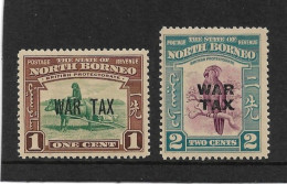 NORTH BORNEO 1941 WAR TAX SET SG 318/319 UNMOUNTED MINT Cat £18.50 - North Borneo (...-1963)