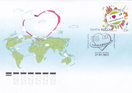 Russia - 2015 Love Stamp Illustrated First Day Cover - Lettres & Documents