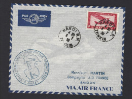 POSTE AÉRIENNE AVION AVIATION  1939 HANOI VIENTIANE SAIGON  1ère LIAISON - 1927-1959 Cartas & Documentos